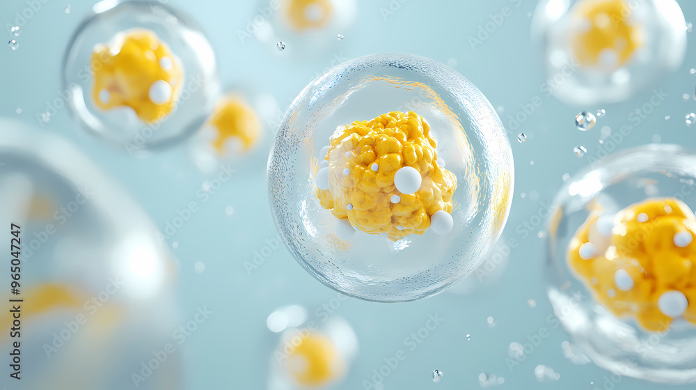 Poster dynamic presentation of microscopic cell structure