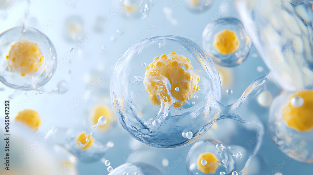 Poster dynamic presentation of microscopic cell structure