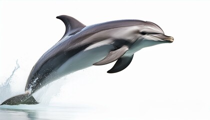 Fototapeta premium a dolphin jumping, isolated on a white background
