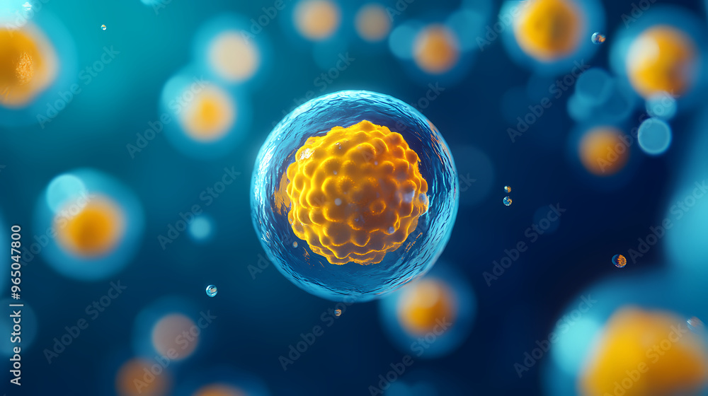 Poster dynamic presentation of microscopic cell structure