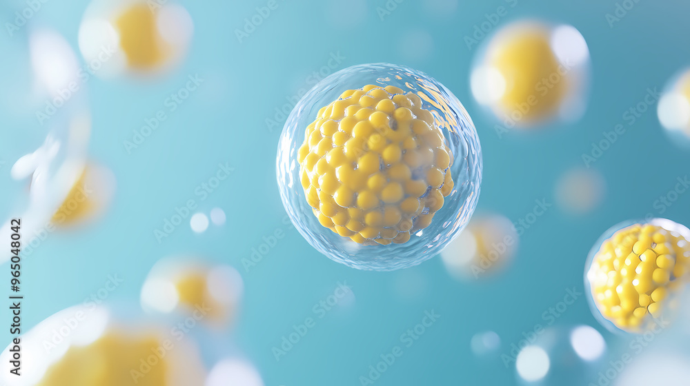 Poster dynamic presentation of microscopic cell structure