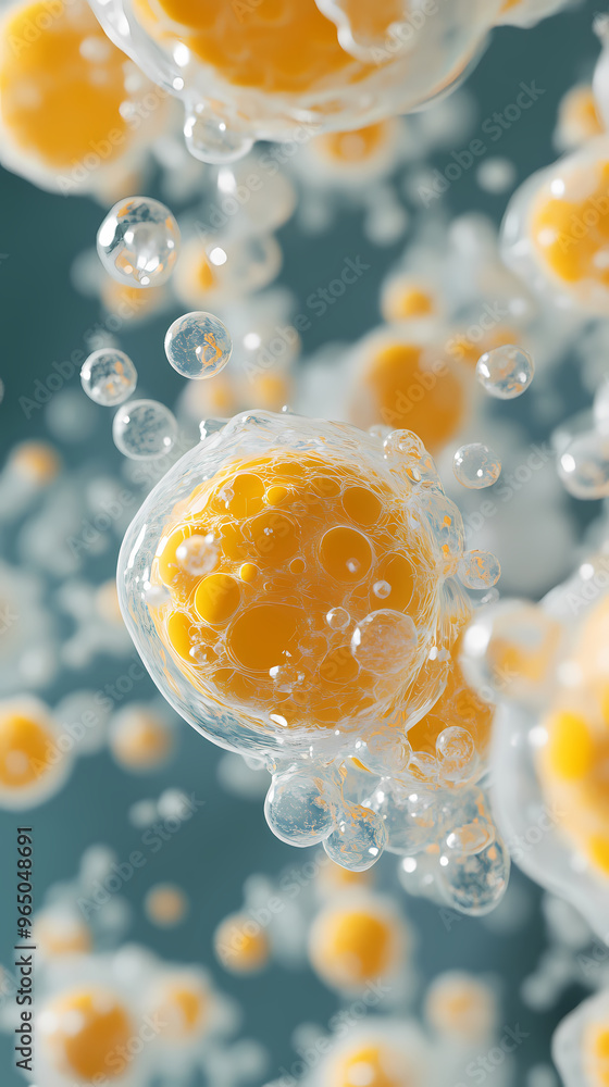 Poster dynamic presentation of microscopic cell structure
