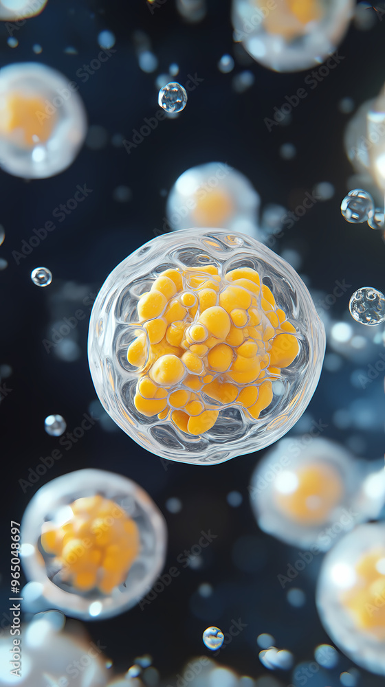 Poster dynamic presentation of microscopic cell structure