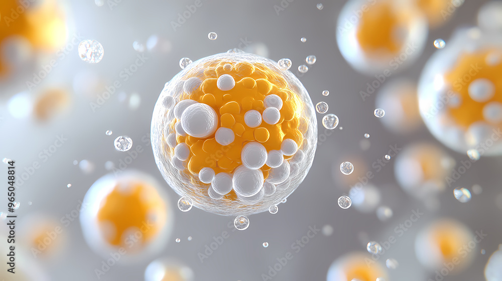 Poster dynamic presentation of microscopic cell structure