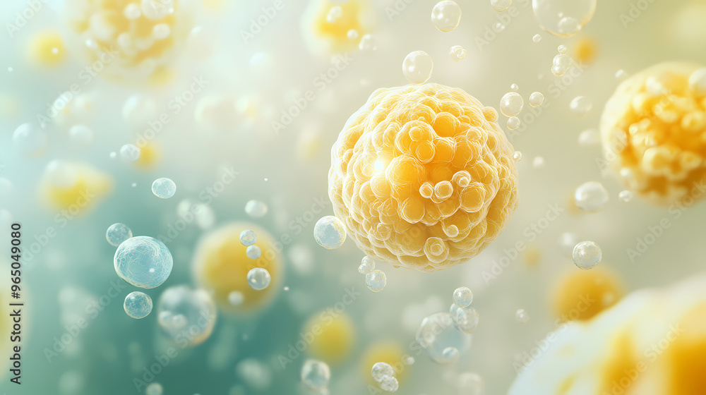 Poster dynamic presentation of microscopic cell structure