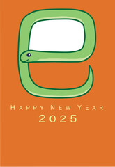 2025年 巳年 年賀状 フォトフレーム付き