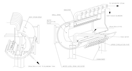 Heat recovery steam generator isometric drawing