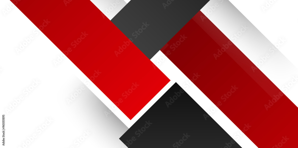 Aufkleber modern 3d red grey abstract tech geometric shapes background. color abstract lines trendy geometric 