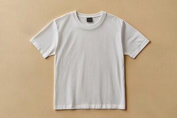 Simple Tshirt Flatlay mockup in beige background created with generative AI