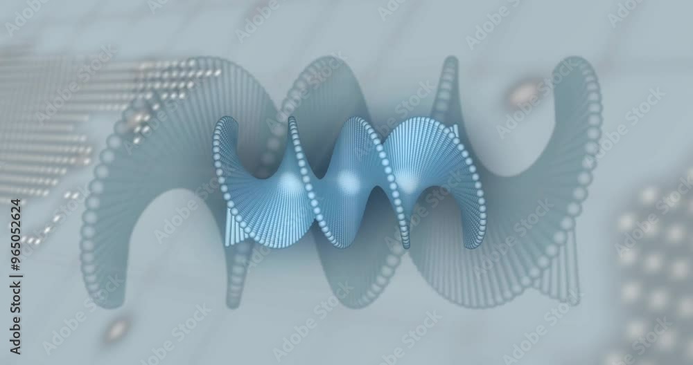 Poster animation of data processing over dna strand spinning