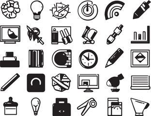 Art, creativity and graphic design related editable stroke outline icons set isolated on white background flat vector illustration © RABBI