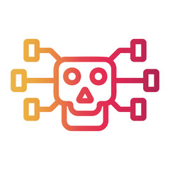 skull Line Gradient Icon