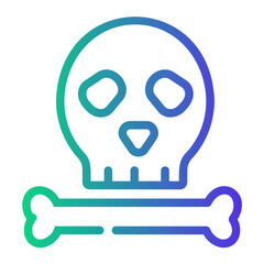 skull Line Gradient Icon