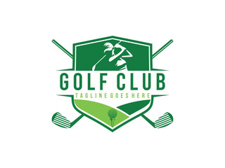 golf club with badge logo icon vector illustration