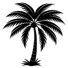 Obraz premium minimalistic black silhouette of a palm tree