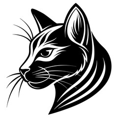 minimalistic silhouette vector of cat head.	