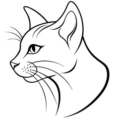 minimalistic silhouette vector of cat head.	
