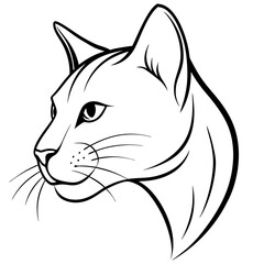 minimalistic silhouette vector of cat head.	