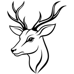 Minimalistic silhouette vector of a deer s hed
