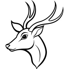 Minimalistic silhouette vector of a deer s hed