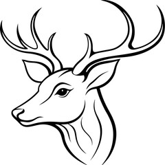 Minimalistic silhouette vector of a deer s hed