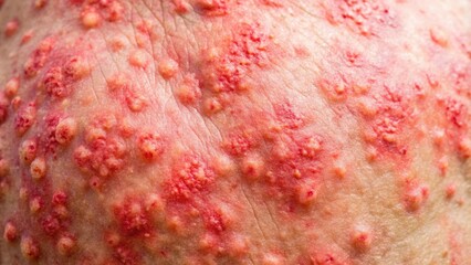 Red and inflamed skin rash caused by Psoriasis , Psoriasis, skin disease, dermatic, red, rash, allergic