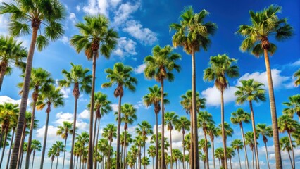 Fototapeta premium of Palmetto Palm trees on background, palmetto, palm tree, , background, tropical, summer, exotic, foliage, greenery, nature