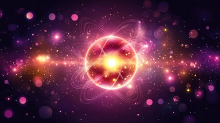 Glowing Atomic Structure Illustration