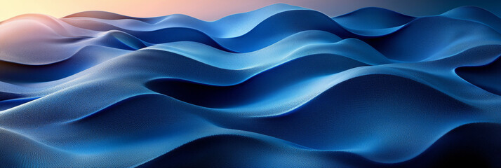 Fototapeta premium Abstract blue wave background with a soft, gentle gradient.