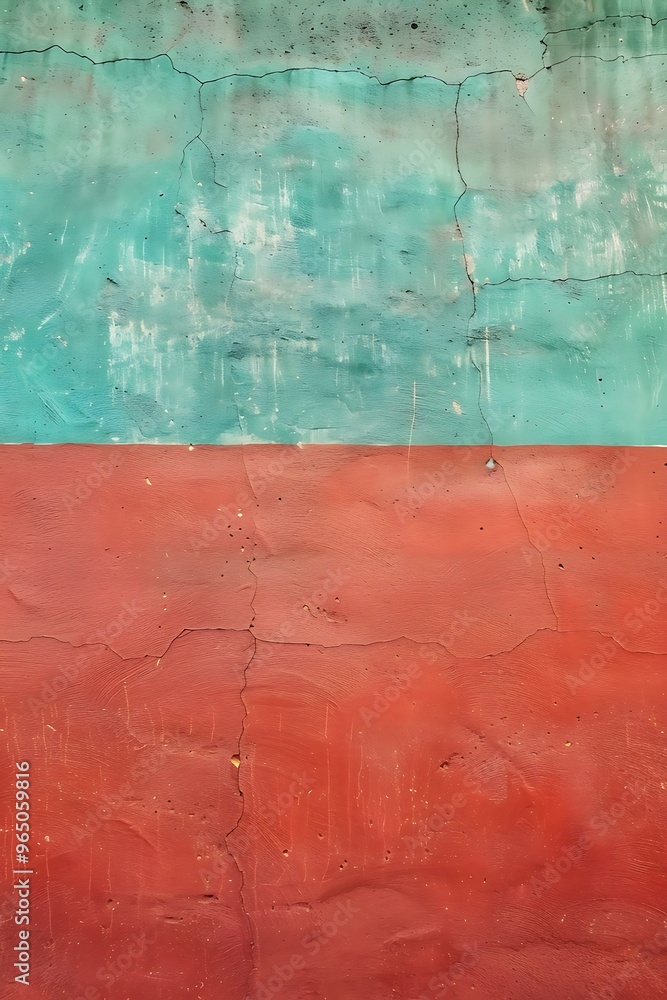 Poster gradient background blending from red to teal