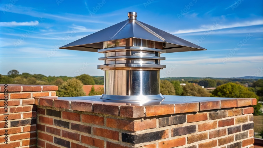 Wall mural a stylish chimney cap featuring durable brushed stainless steel ensures long-lasting protection atop