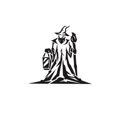 Illustration of a witch from the dark with elegant style