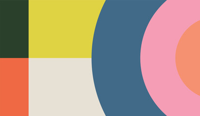Simple with vintage colors shapes geometric vector background design
