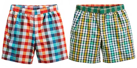 Brighten your summer with stylish, vibrant checkered shorts in bold colors and patterns, adding a playful touch to