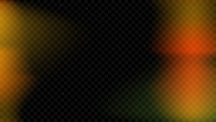 Aged light leak texture. Burnt retro film bokeh overlay. Old dusty photo filter template. Orange and green lens flare texture backdrop. Fade blur gradient photography background. Vector burn effect