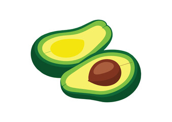 avocado isolated on white background. Modern abstract minimal style. 2d. flat design. vector