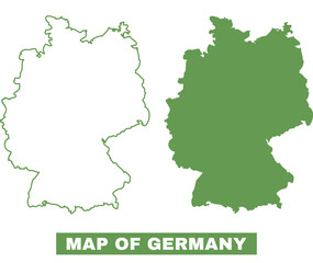 Simple Germany Outline flat map style vector illustration set