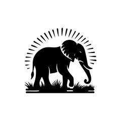design with black elephant silhouette art