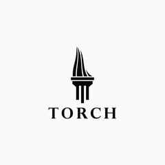 flat torch icon design logo