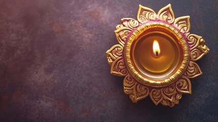 Fototapeta premium Diwali diya oil lamps holiday background