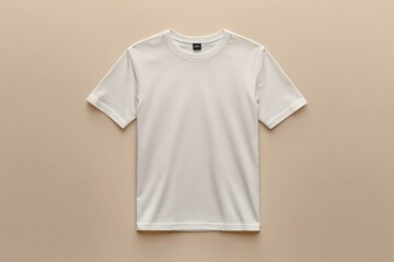 Simple Tshirt Flatlay mockup in beige background created with generative AI