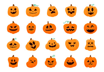 Halloween Pumpkins Illustration Element Set