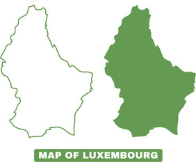 Obraz premium Simple Luxembourg Outline flat map style vector illustration set