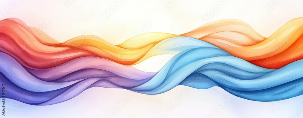 Poster a stunning abstract wave design featuring vibrant colors cascading in harmony, perfect for backgroun