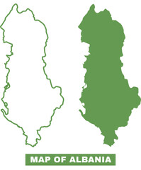 Fototapeta premium Simple Albania Outline flat map style vector illustration set