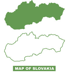 Simple Slovakia Outline flat map style vector illustration set