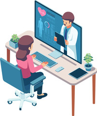 Isometric Patient Consult with Doctor via Telemedicine