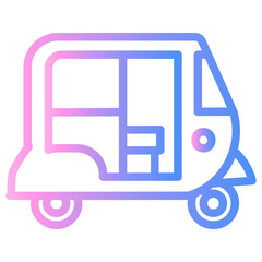tuk tuk Line Gradient Icon