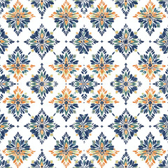 Seamless pattern with ikat boho
