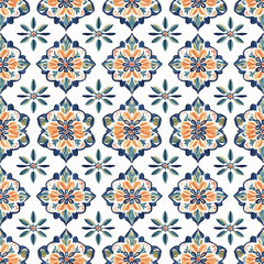 Seamless pattern with ikat boho